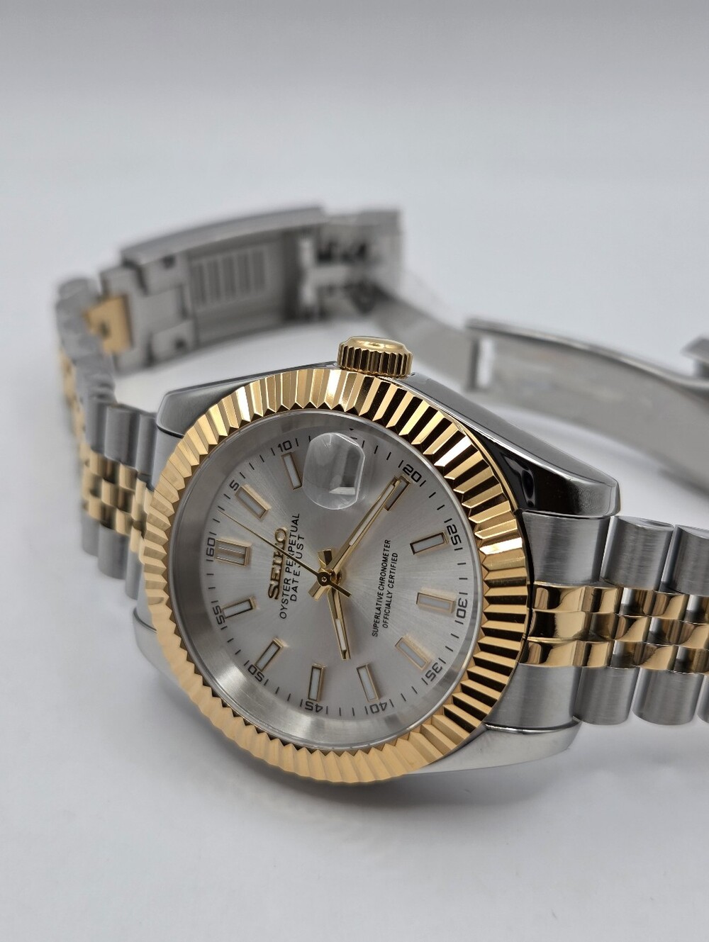 New Seiko Mod 36mm Automatic Watch White Dial DJ - Picture 5 of 6
